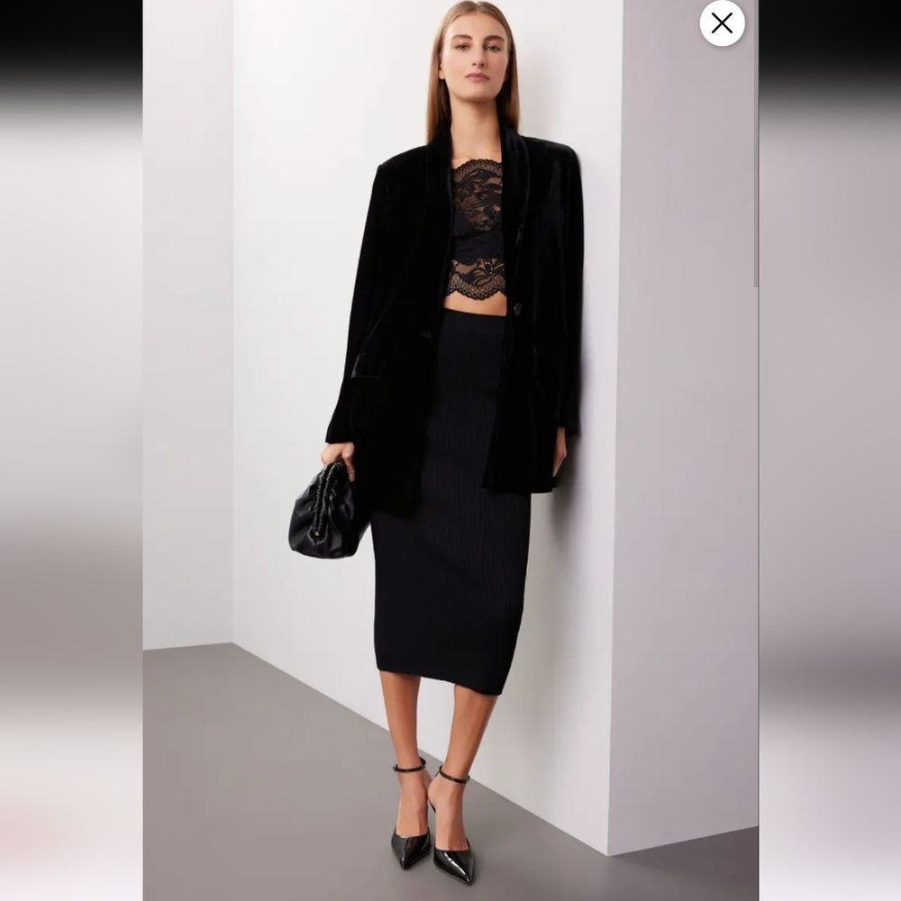 Endless Rose Velvet Black Blazer Size L